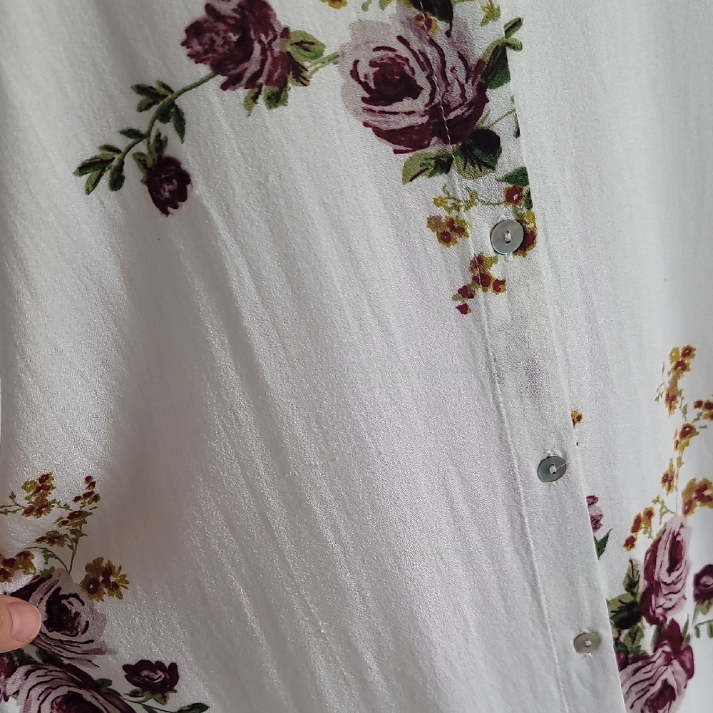 Lovestitch Floral Print Button-Down Midi Slit Dress Beach Cover Up - Picture 6 of 11